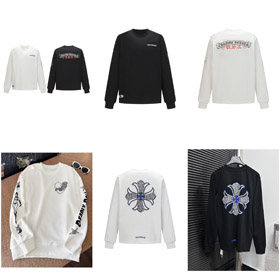 Chrome Hearts CH Cross Sanskrit Print Double-Layer Cotton Long-Sleeve T-Shirt-5437  