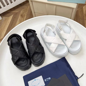 Prada new leather platform sandals with Velcro closure-5739  